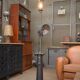 Old gas pump floor lamp in cast iron metal and glass 1930