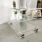 Vintage TV furniture David Lange plexiglass