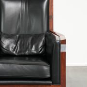 Fauteuil en cuir de vache au design Art Déco avec un look intemporel