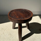 Brown solid wood stool hollow circular seat h:35cm d:30cm