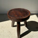 Brown solid wood stool hollow circular seat h:35cm d:30cm