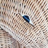 Side table or end of elephant sofa in wicker and rattan 70'