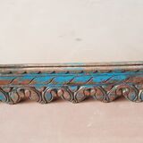 Burmese teak mirror with original blue patina
