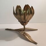 70s brass flower ashtray