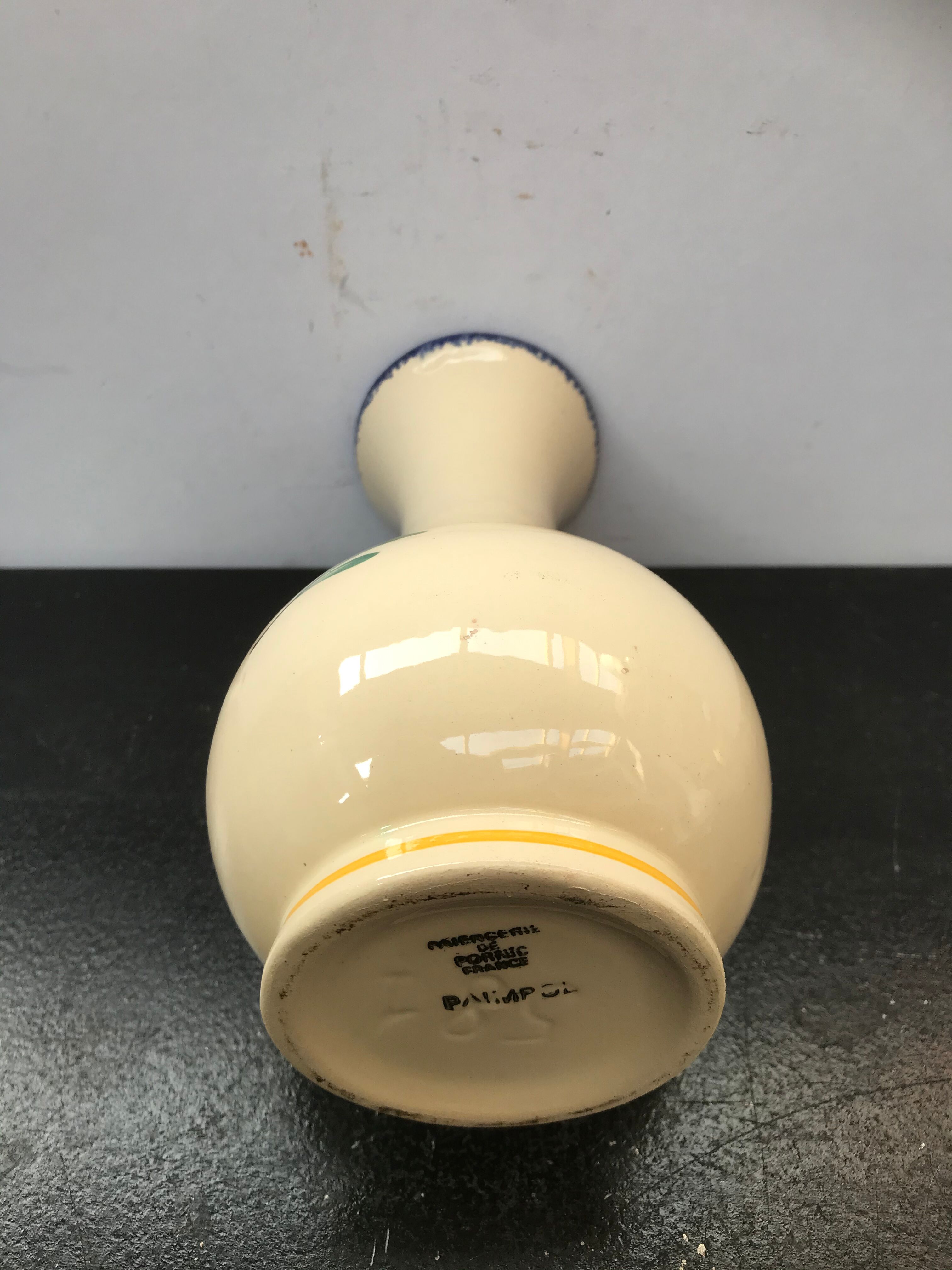 Ancient vase Quimper ceramics painted made a france vintage