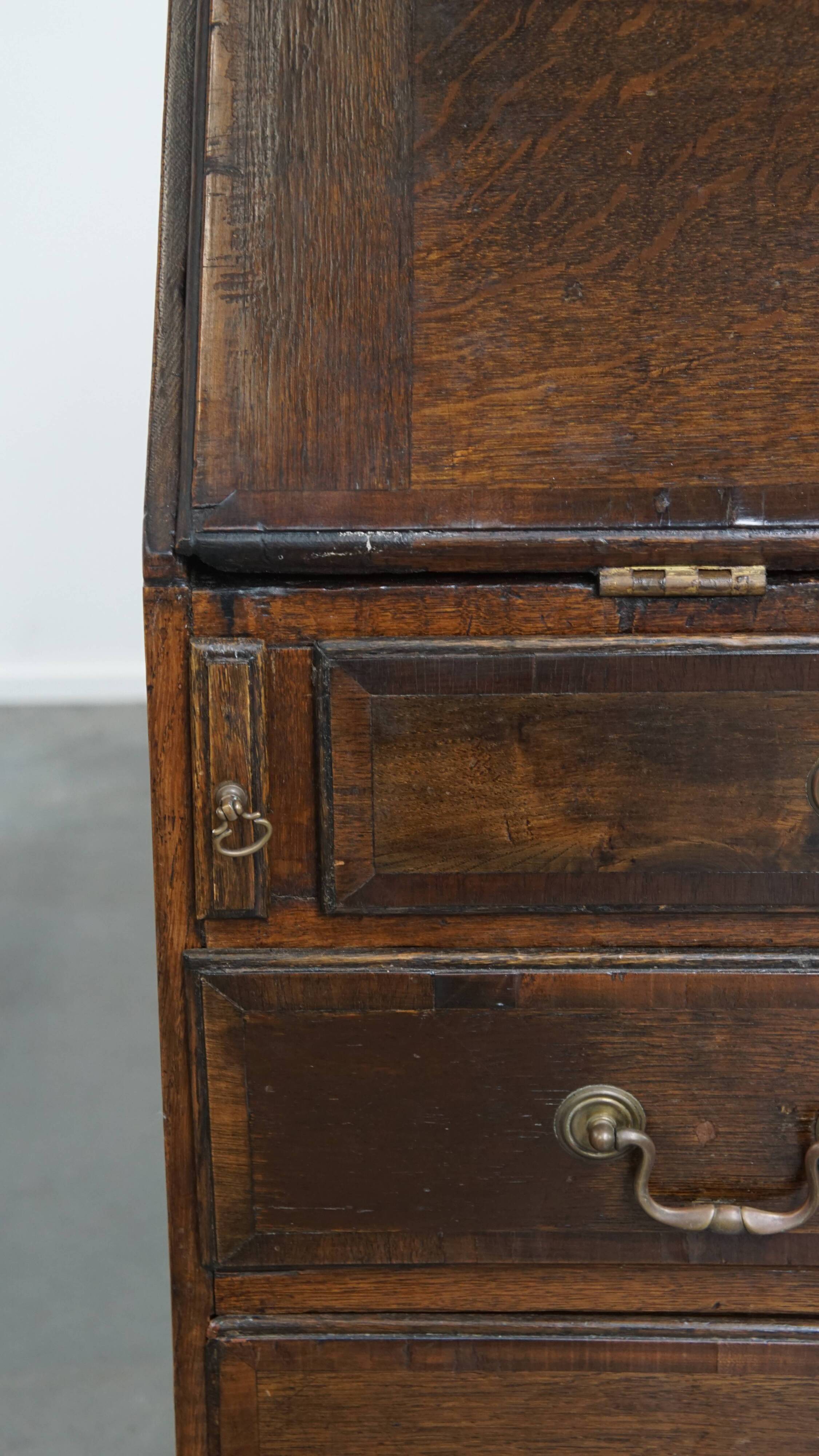 Antique English Oak Secretary / Chest of Drawers
