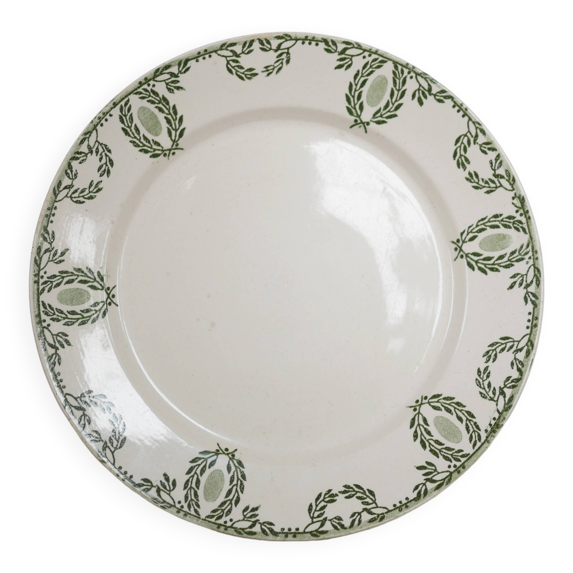 Cake dish on foot, old compotier by the Sarreguemines factory, France