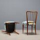 Vintage beech and fabric chairs, design, Italy, 1960s