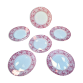 Set of 6 English flat plates GRINDLEY Royal Tudor model Elle pink flowers
