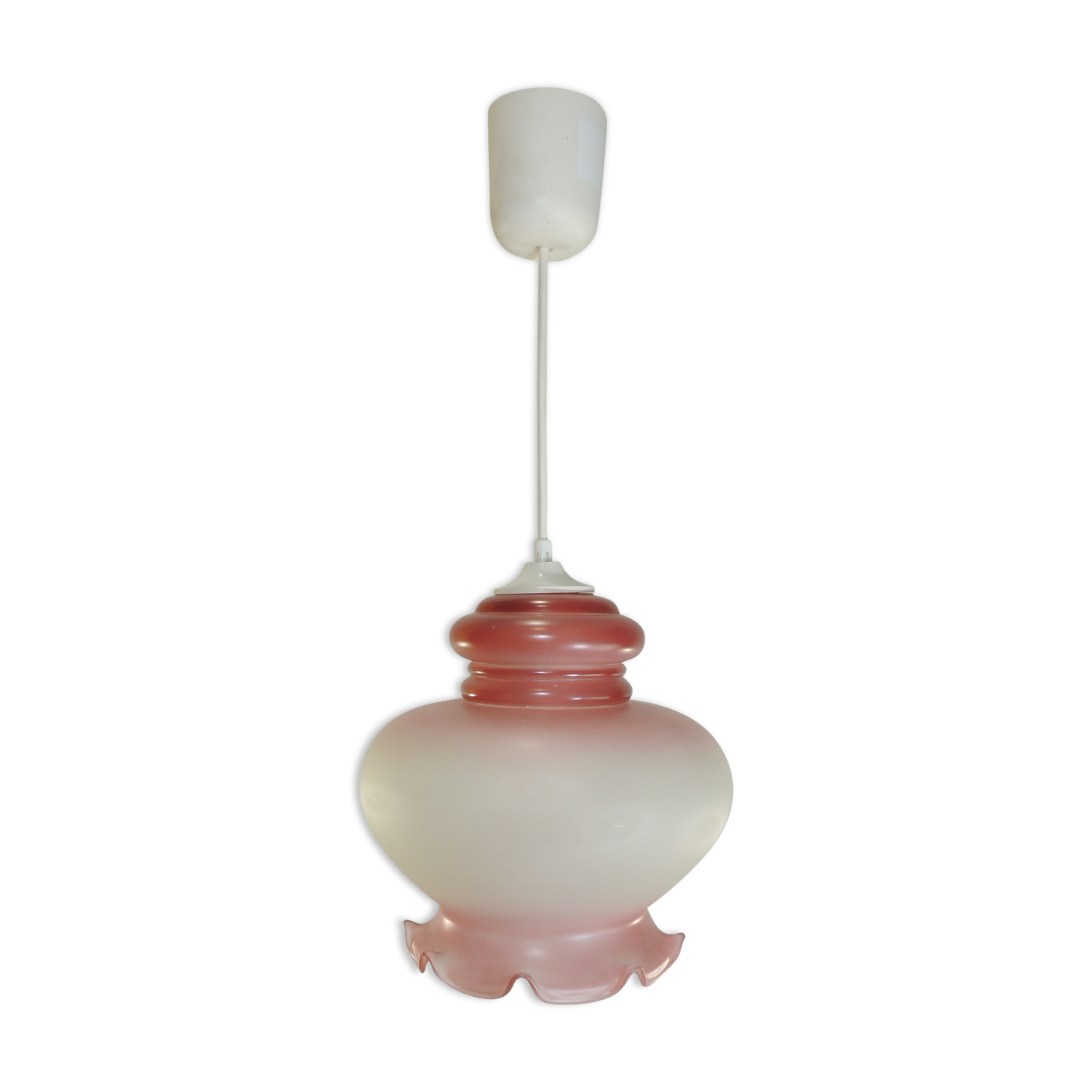 Suspension corolle verre moulé vintage
