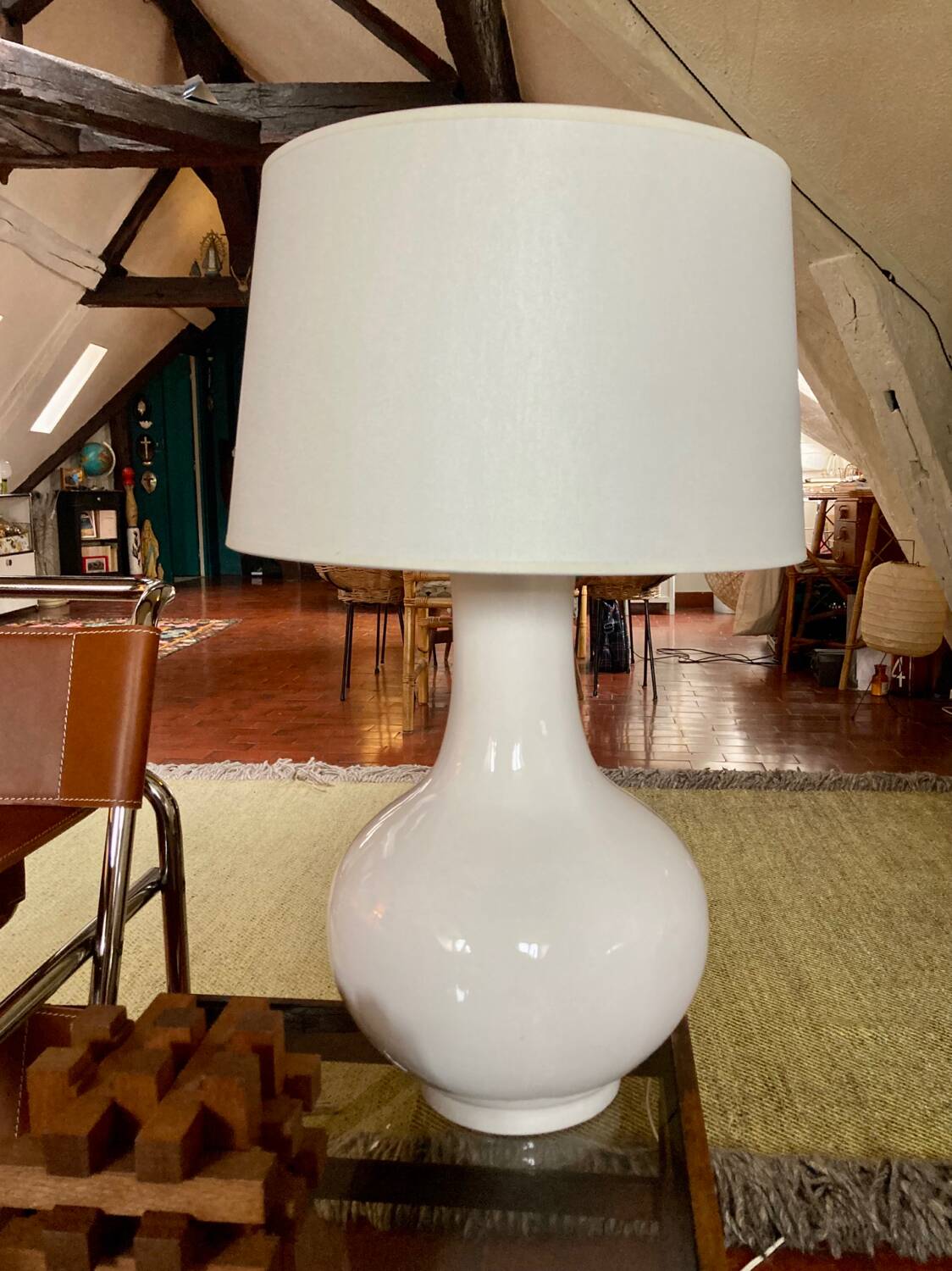 Lampe en céramique blanche, 1970