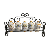 Spice wall shelf with 5 small pots decoration Ceramic kitchen devres
