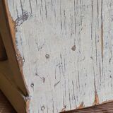 Old patinated painted wooden stool