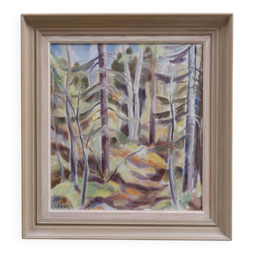 Original Swedish Oil on Canvas – “Forest” by Gottfrid Lård