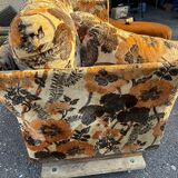 Canapé convertible vintage en velours