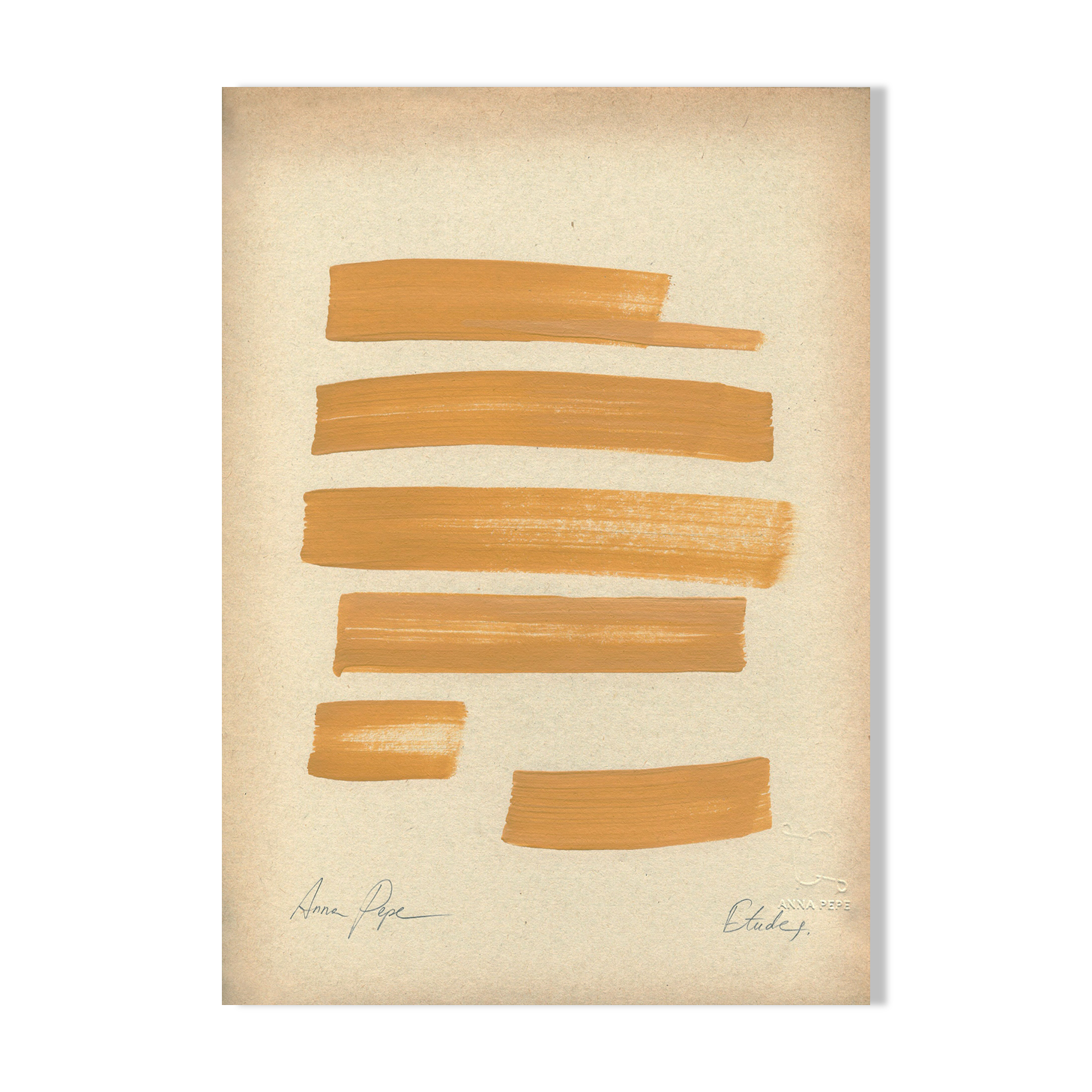 "Etudes" Original painting on vintage paper