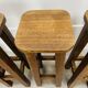 8 solid wood bar stools in brutalist style
