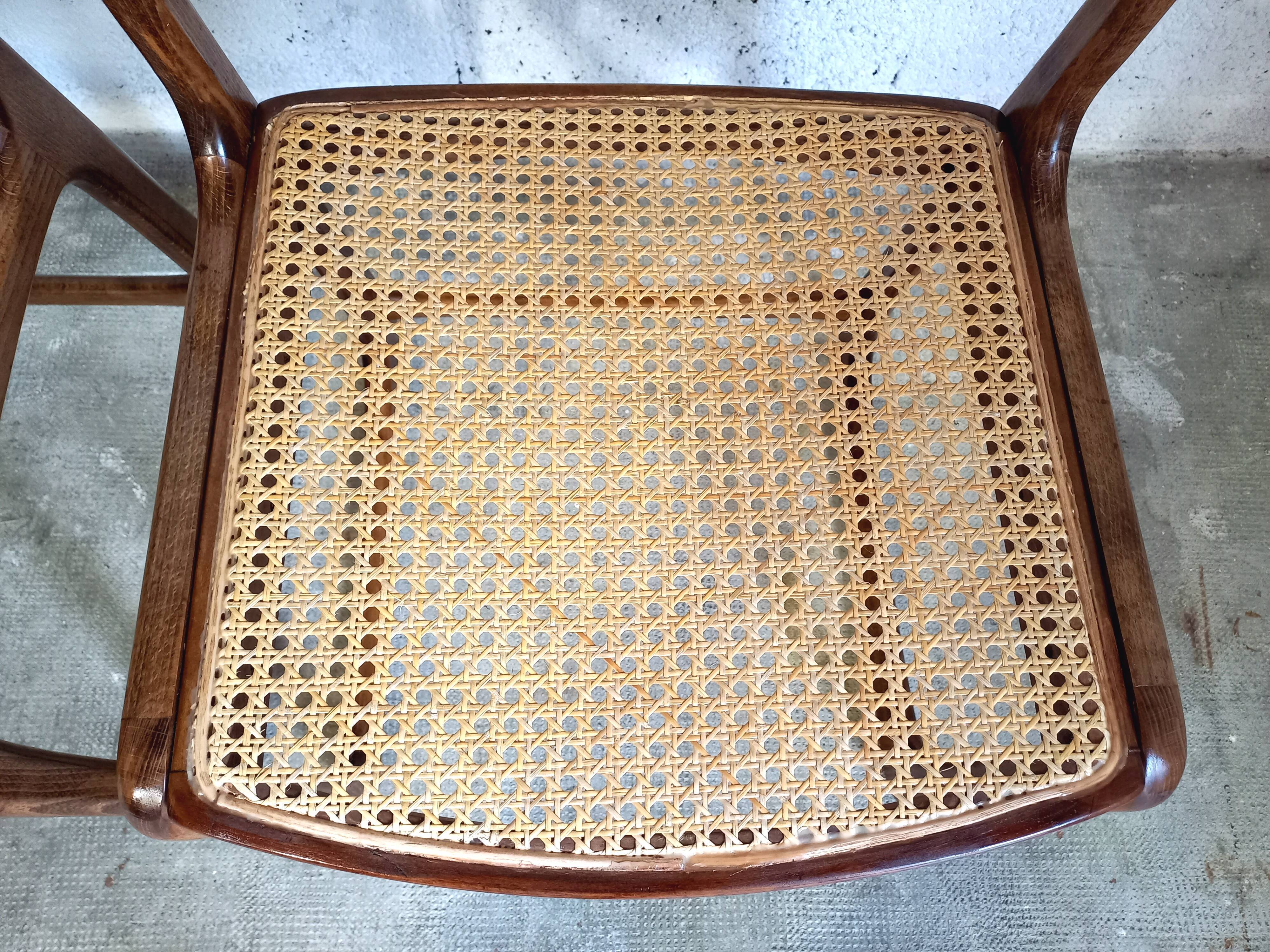 Suite of 2 vintage chairs sleigh canées Baumann 70s