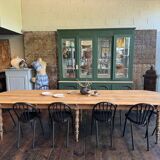 Large raw wood dining table