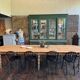 Large raw wood dining table