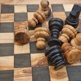 Chess 11 unique olive chess game in rustic olive wood