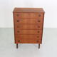 Mid-Century Modern Danish Chest of Six Drawers, Tallboy in Teak, Denmark, 1960s