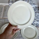 4 vintage English porcelain dessert plates with pearl trim