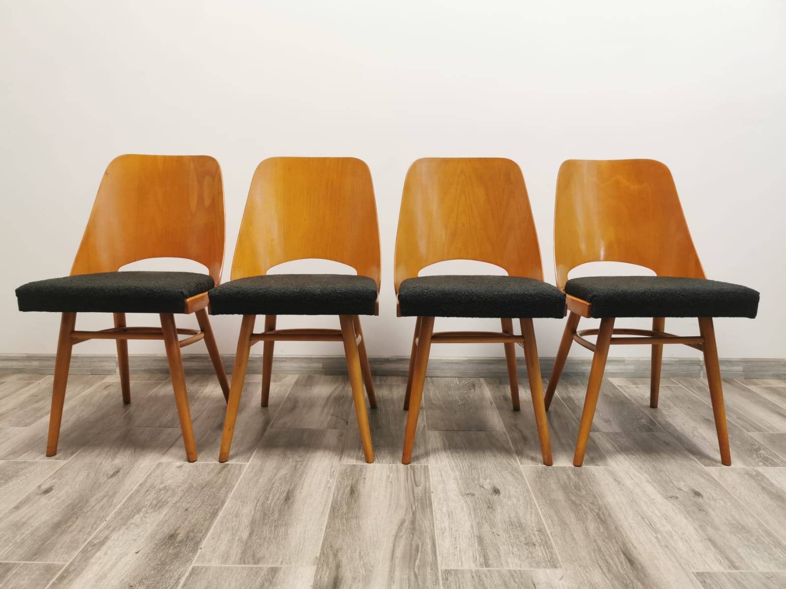 Dining chairs by radomir hoffman for ton, 1950s, set of 4