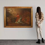 Antique Italian painting Christ in the Garden of Olives from 17th century