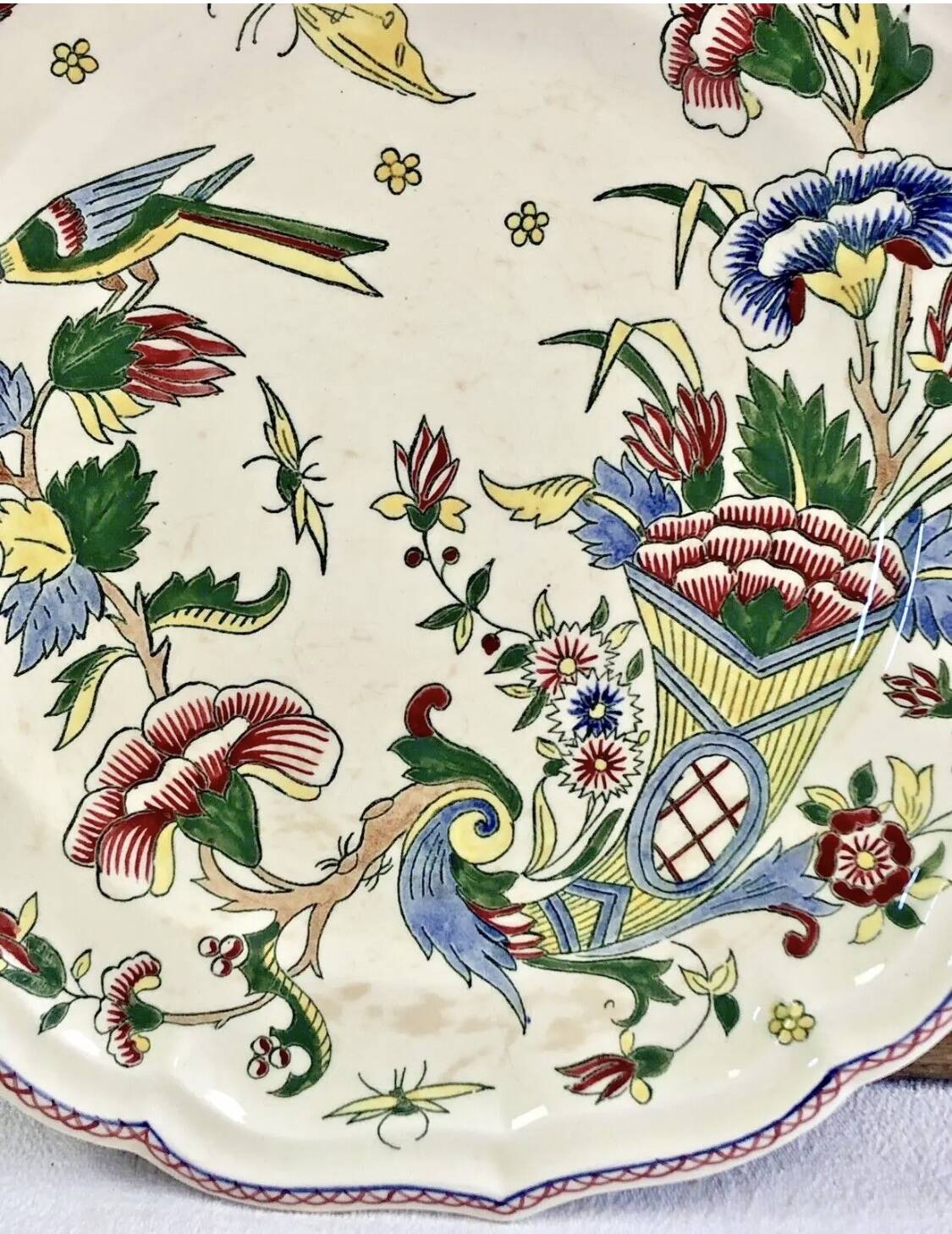 7 flat plates Gien model cornucopia 1938 1960