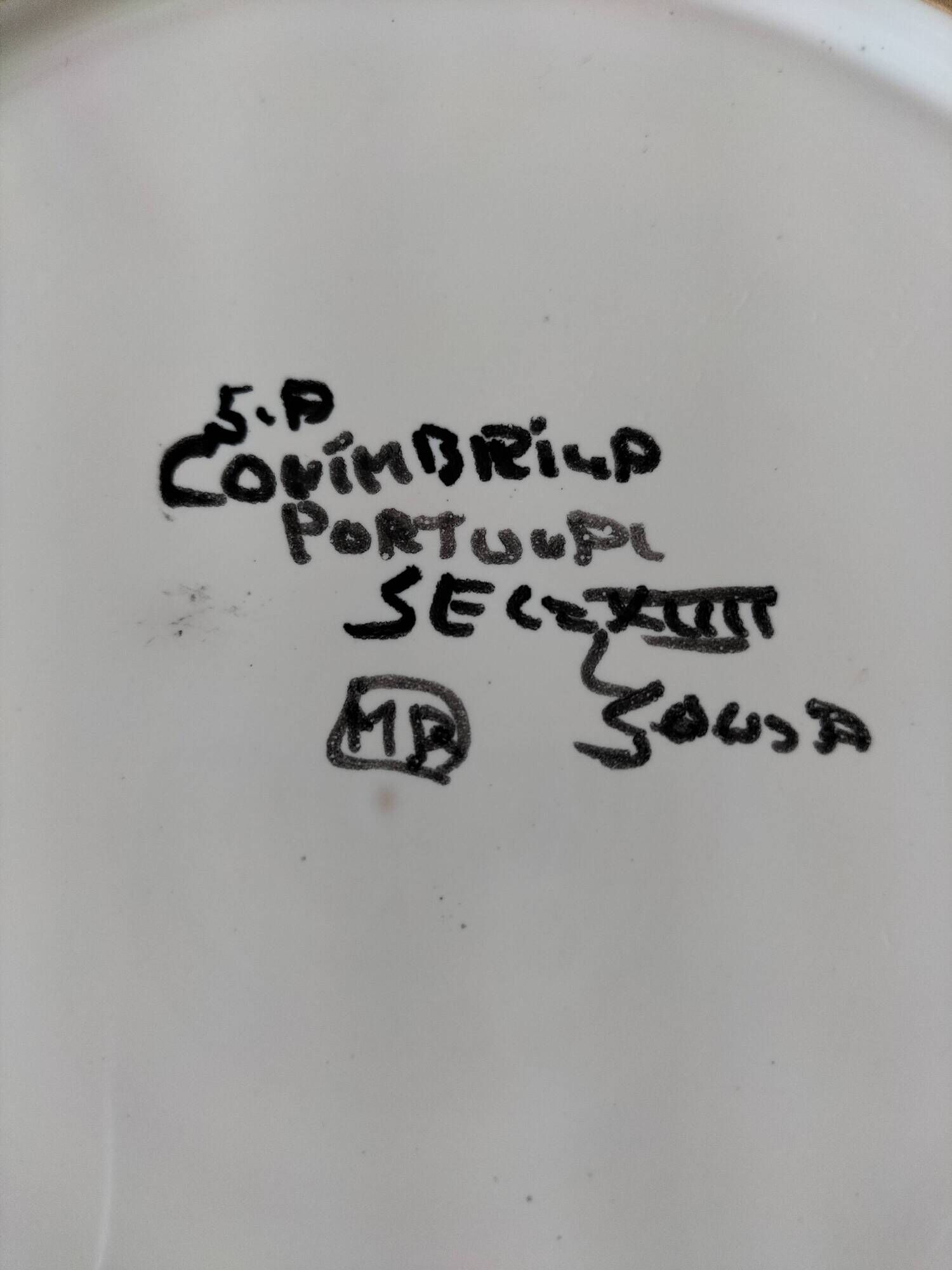 Plate São Pedro Conimbriga Portugal signed Sousa