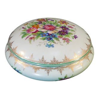 Round porcelain bonbonniere from limoges fontanille and marraud