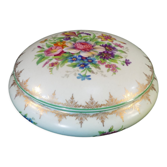 Bonbonniere ronde en porcelaine de limoges fontanille et marraud