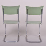 Set of 4 Green Robert Slezak chairs made in the 1930s