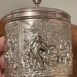 Silver-plated coffee box by Hooijkaas Silversmiths for Douwe Egberts 1960s