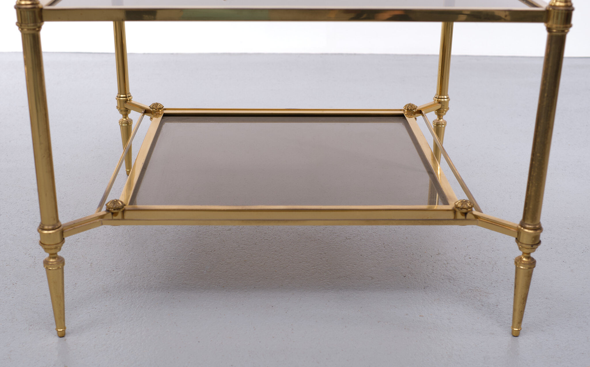 Superb brass bronze sofa tables, 1950s, france