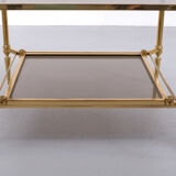 Superb brass bronze sofa tables, 1950s, france