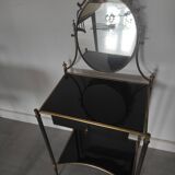 Louis XVI style hairdresser in brass and tempered glass