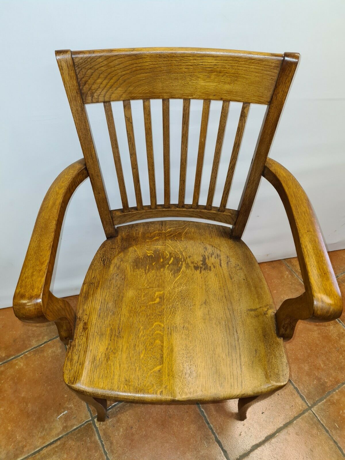 Oak desk armchair