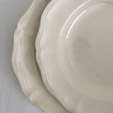 2 deep plates in scalloped ivory earthenware Sarreguemines