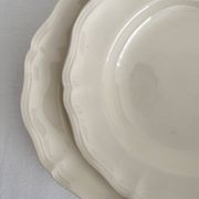 2 ivory fluted earthenware soup plates Sarreguemines