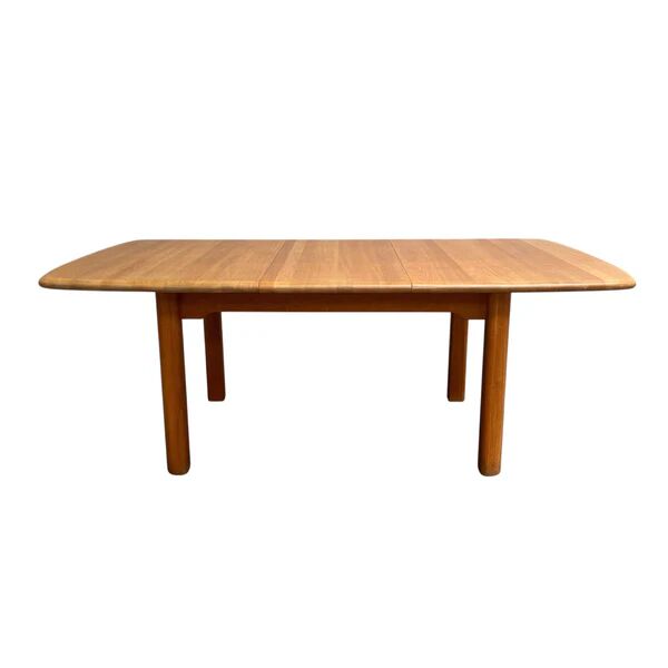 Large solid oak dining table by Wasa, 1990s