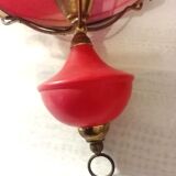 Ancien lustre globe rouge