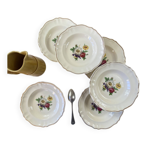 Service 6 assiettes creuses - fleurs