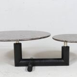 Sculptural coffee table in granite and wood, Italy 1980s.