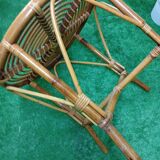 Table basse ronde en rotin