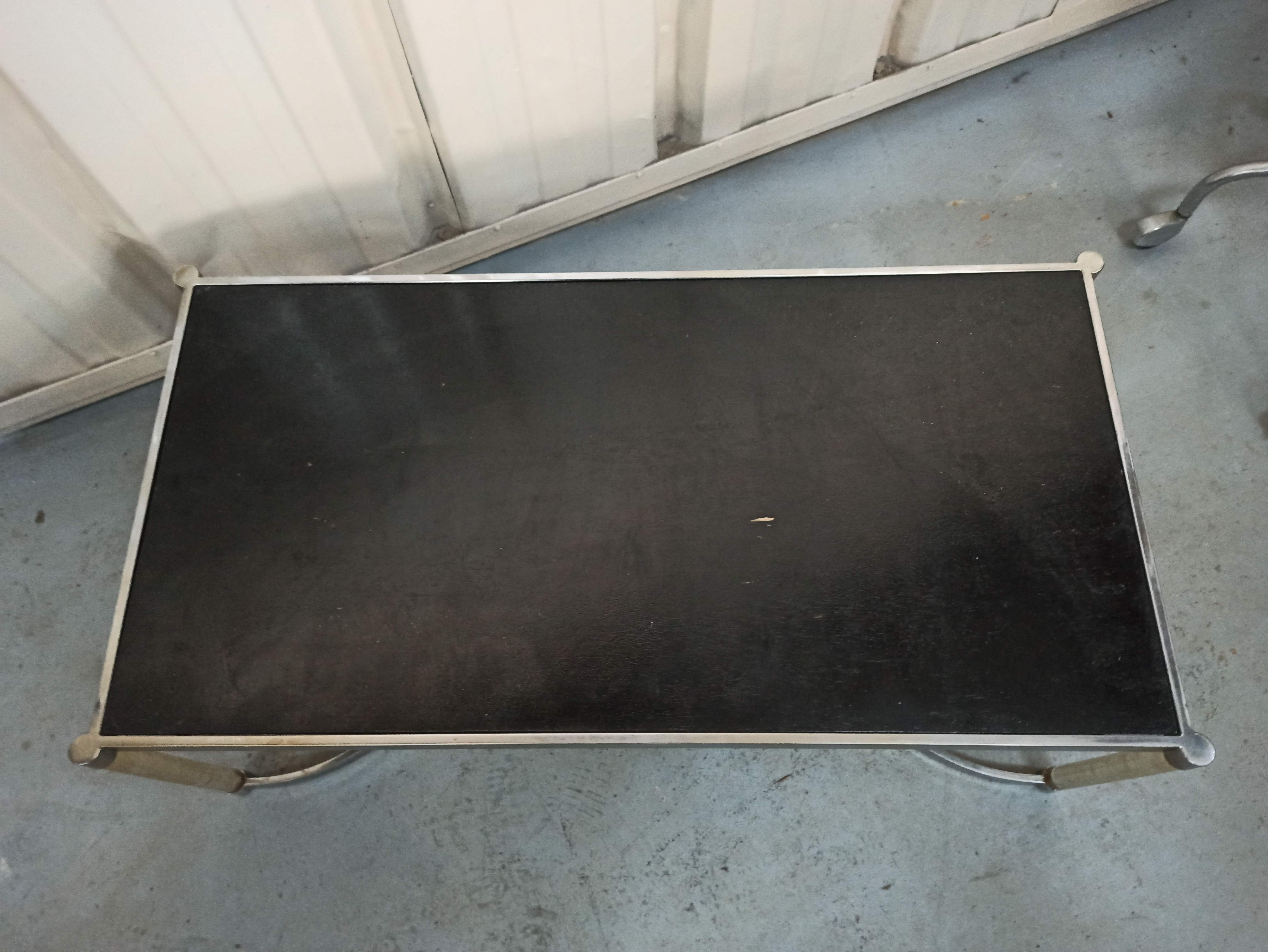 Plexiglas and iron coffee table