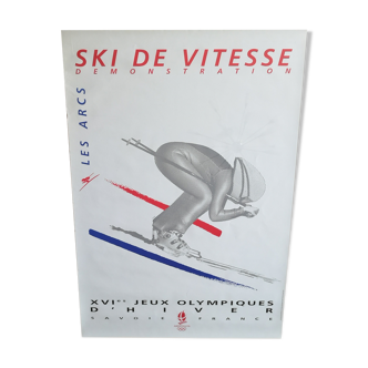 Affiche officielle Jeux Olympiques d'Albertville ski de vitesse