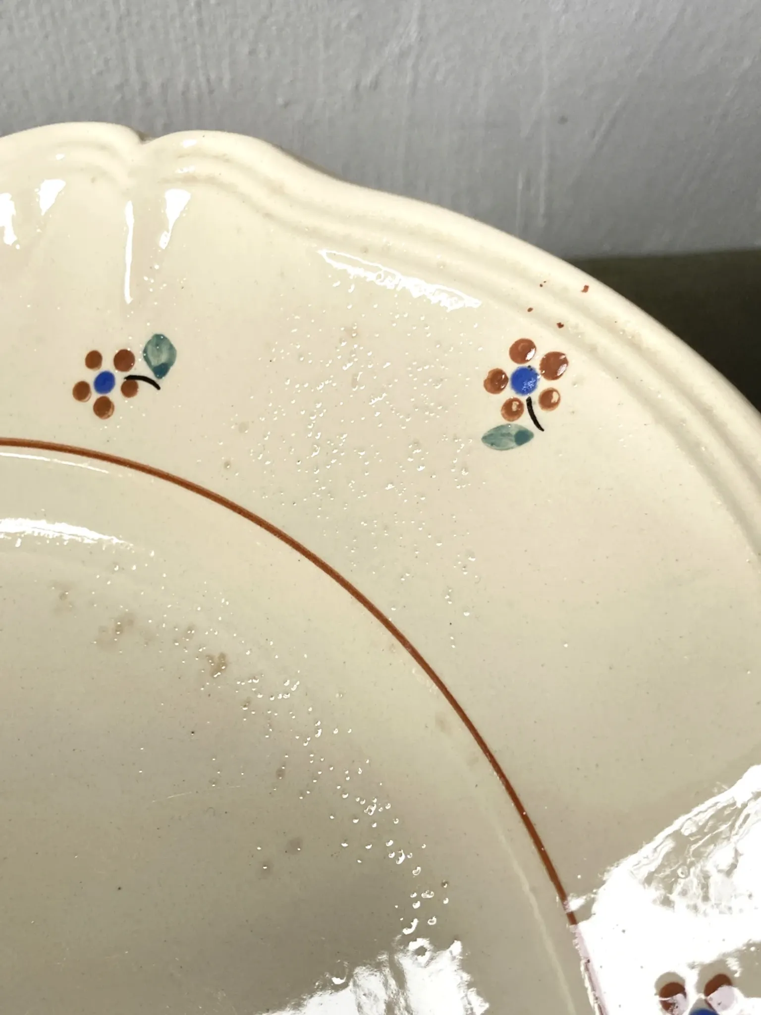 Set of three serving dishes Digoin Sarreguemines, Arromanches, around 1950