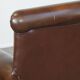 Dark brown cow leather English style armchair